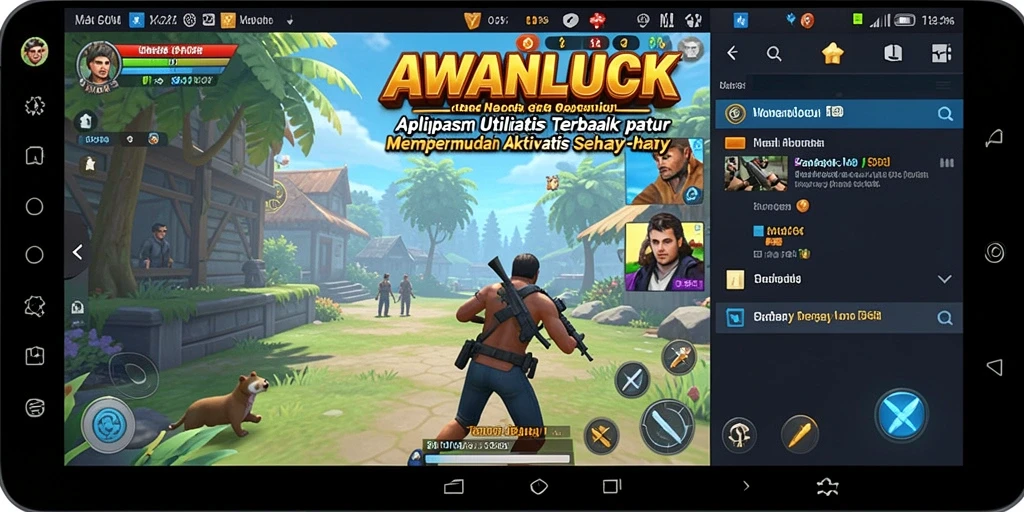 Tampilan menarik dari AWANLUCK saat mengatur pengingat dan analisis pengeluaran.