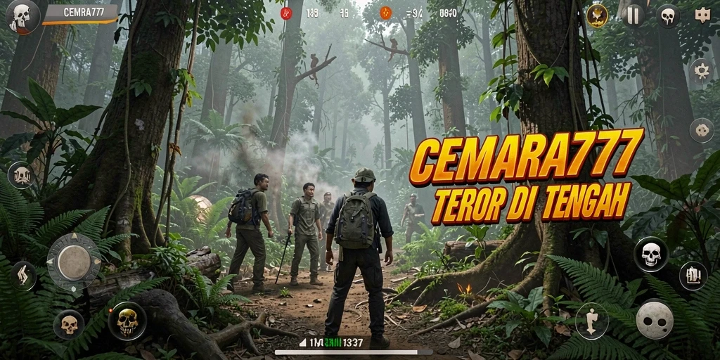 Tangkapan layar menampilkan momen menegangkan di hutan yang angker.