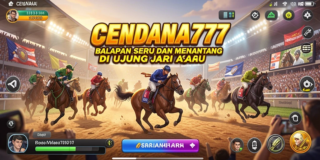 Tangkapan layar menampilkan aksi balapan seru di CENDANA777.