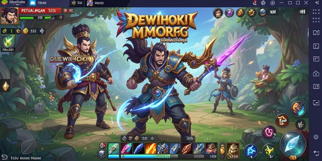 Tampilan gameplay seru DEWIHOKI di dunia MMORPG yang luas.
