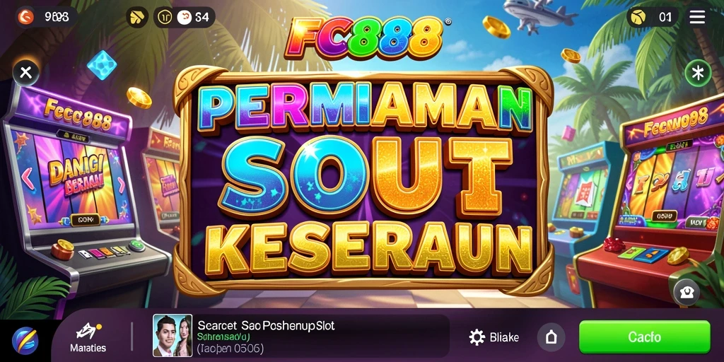 Tampilan gameplay FC888 dengan tema slot menarik.