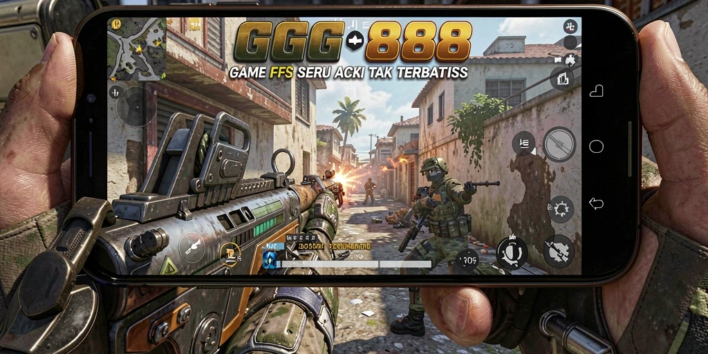 Tampilan gameplay intens dan aksi tembak-menembak yang seru di GGG888.