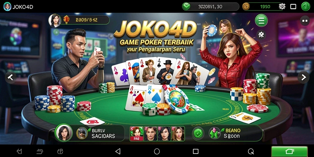 Tampilan antarmuka JOKO4D saat bermain Poker secara online.