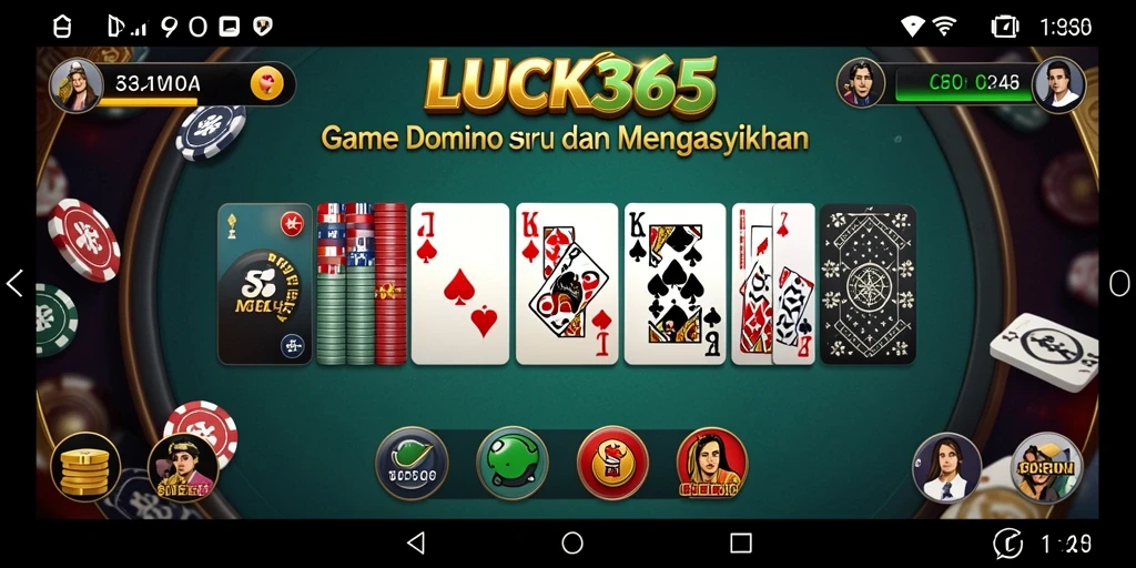 Tampilan gameplay LUCK365 yang menampilkan keseruan permainan Domino.