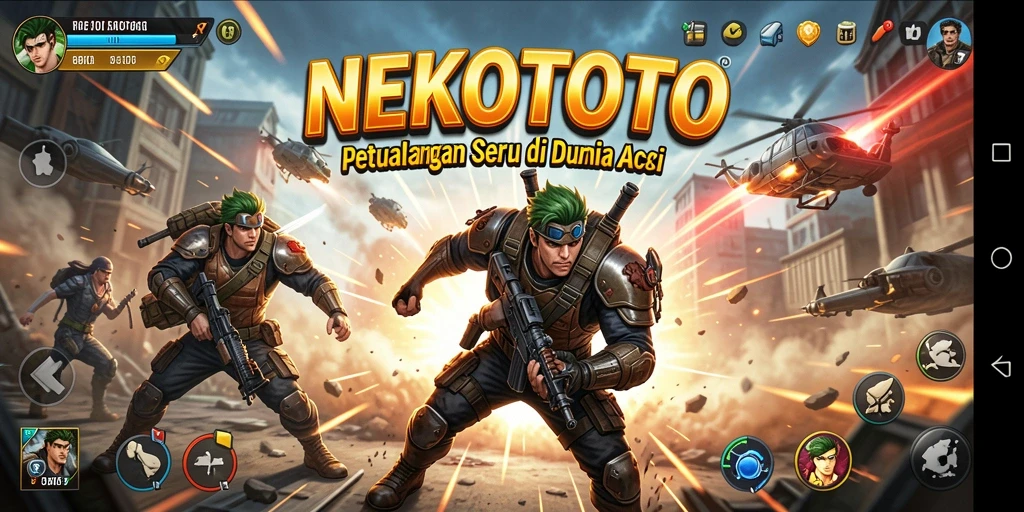 Gameplay seru NEKOTOTO menampilkan aksi yang menegangkan dan tantangan yang bervariasi.