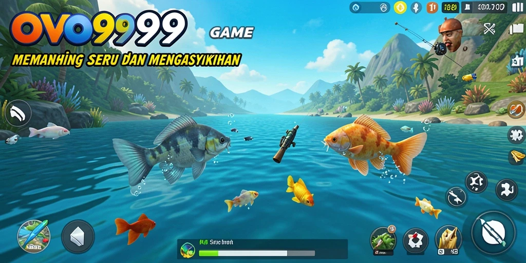 Tampilan gameplay OVO99 dengan fitur memancing yang menarik.