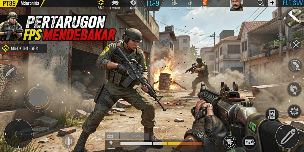 Gameplay PT89 menunjukkan aksi tembak-menembak yang intens.