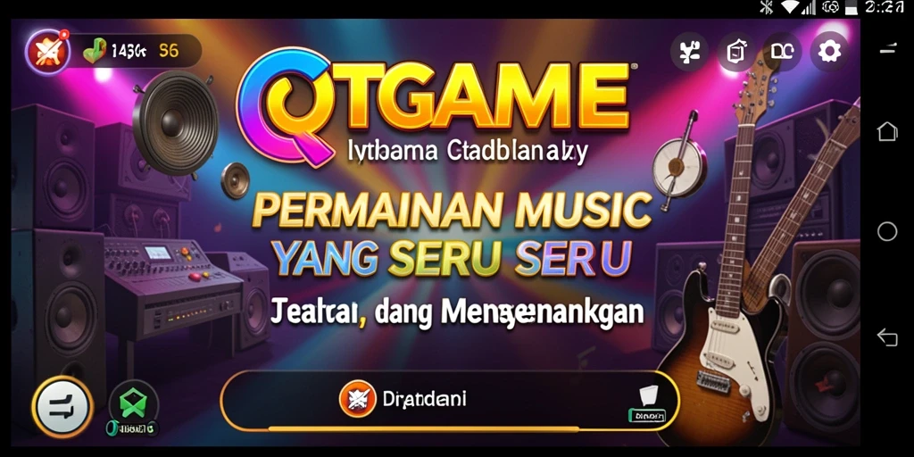 Tampilan gameplay QTGAME yang seru dan interaktif dalam permainan musik.