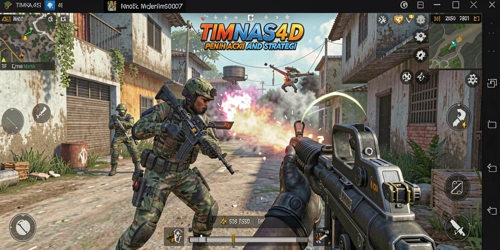 Tampilan gameplay intens dalam TIMNAS4D saat pertempuran berlangsung.
