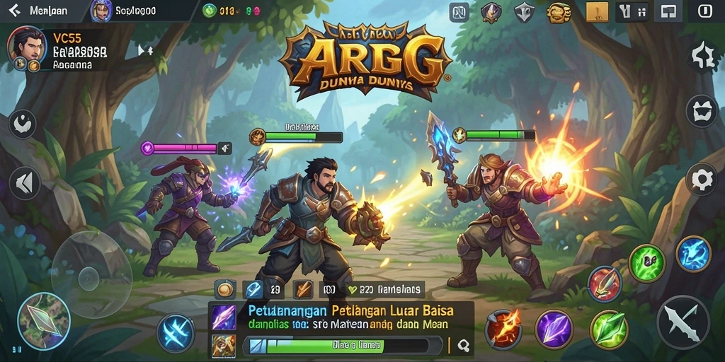 Tangkapan layar VC55 menunjukkan aksi seru dalam pertempuran ARPG.