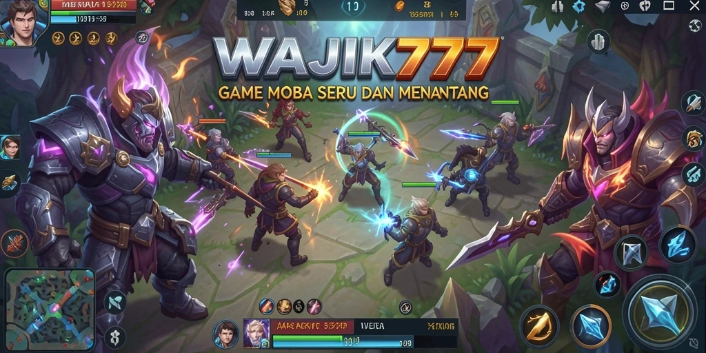 Tangkapan layar dari gameplay seru WAJIK777 di arena MOBA.